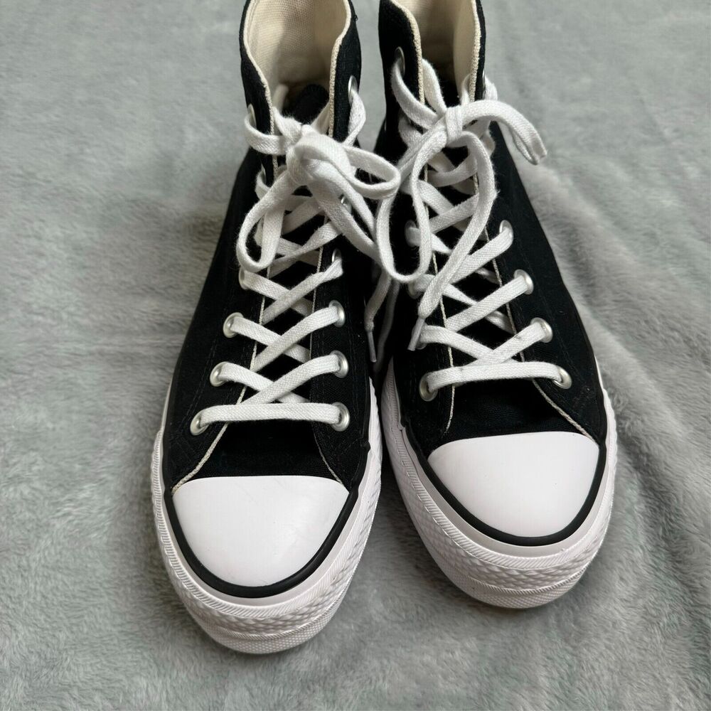 Converse Black and White High Top Sneakers - Picture 5 of 10